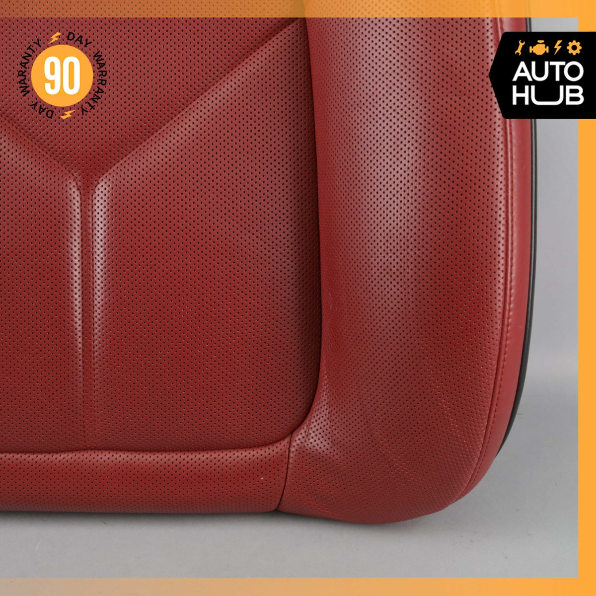 15-18 Porsche Macan 95B Front Left Side Seat Upper Cushion Leather Red OEM - photo 4