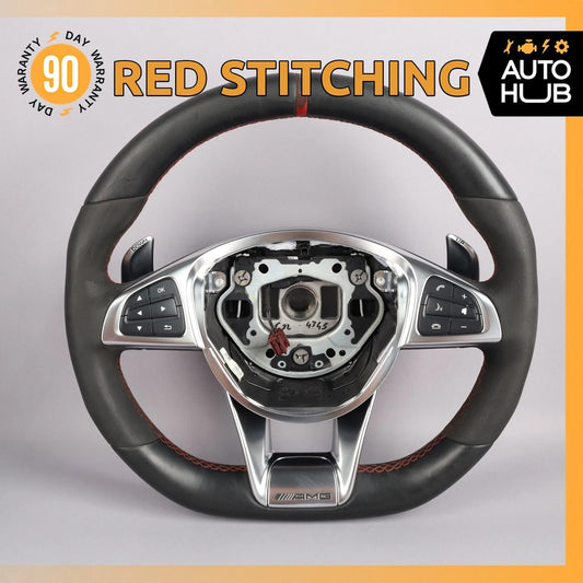 15-20 Mercedes W117 CLA45 GLC63 SLC43 AMG Steering Wheel Flat Bottom Suede OEM - photo 1