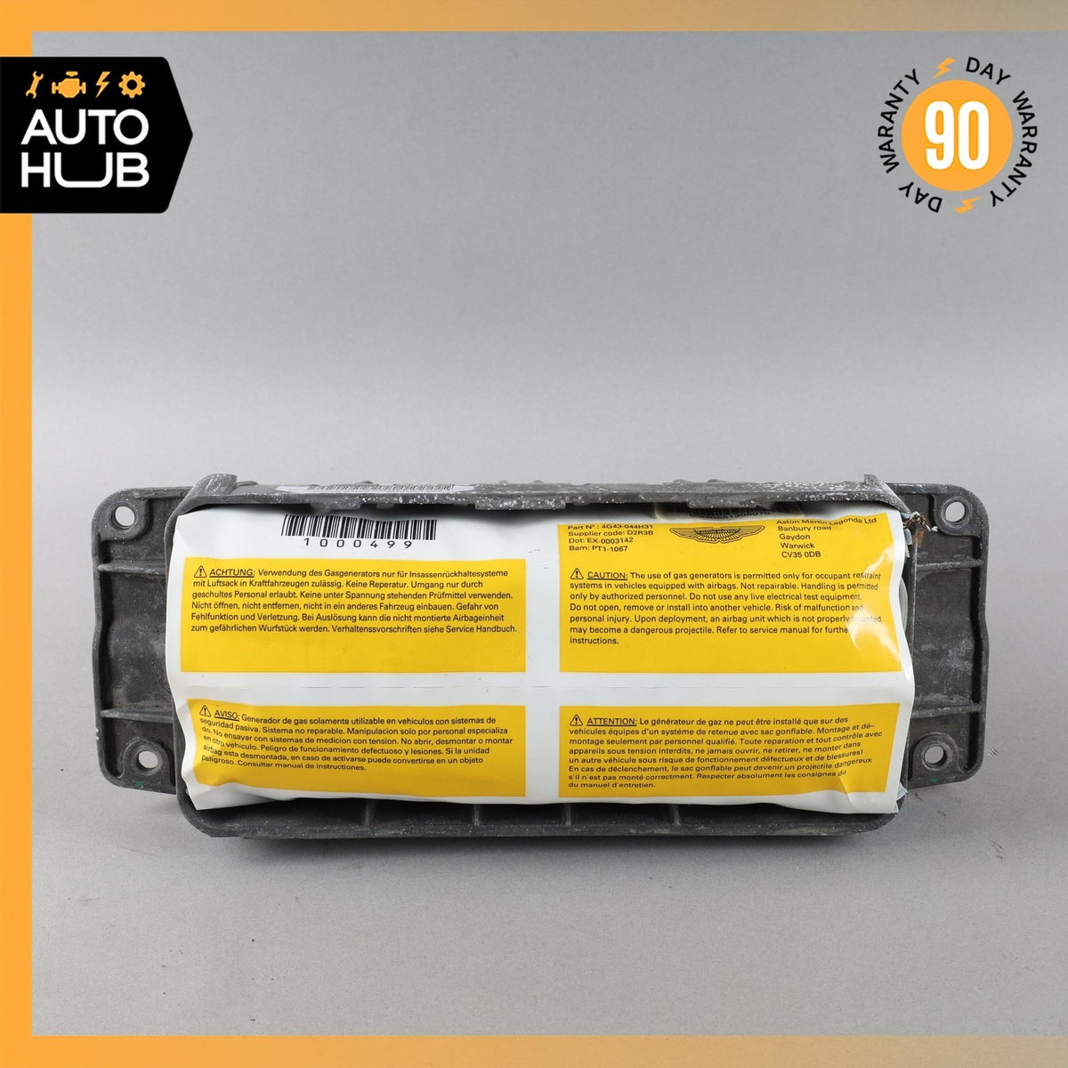 05-19 Aston Martin DB9 Front Right Passenger Side Dash Panel Airbag OEM 34k - photo 2
