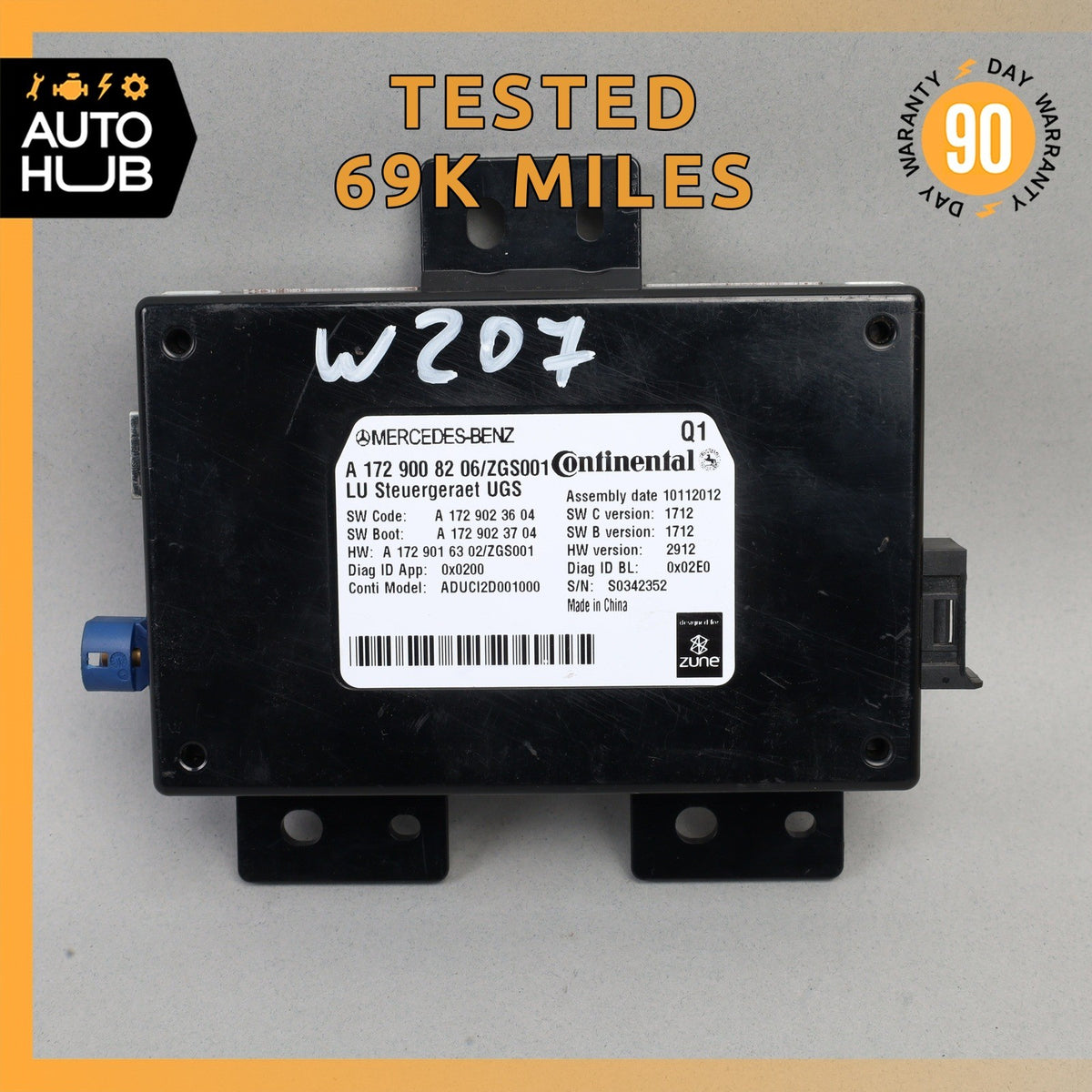 Mercedes W207 E350 C250 GL550 Communication Control Module 1729001906 OEM - photo 1