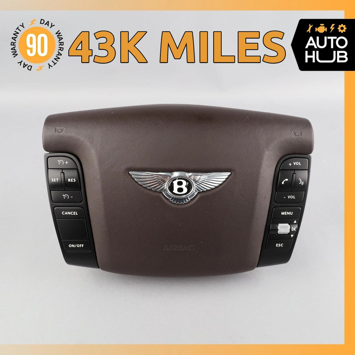 03-13 Bentley Continental GTС Flying Spur Driver Steering Wheel Airbag OEM 43k - photo 1