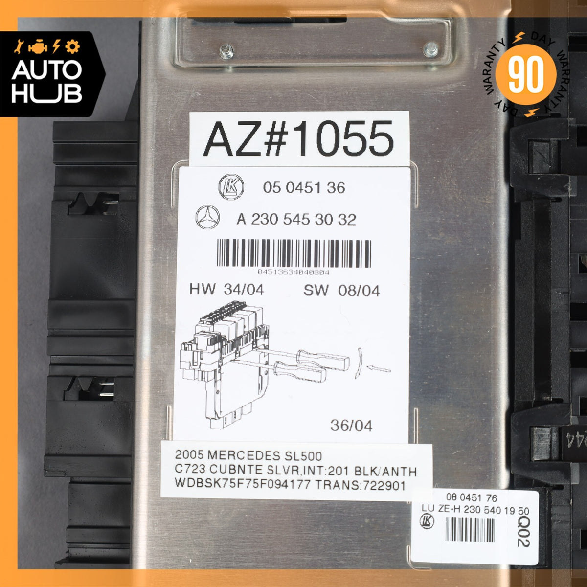 03-12 Mercedes R230 SL500 SL55 AMG SL550 Rear SAM Fuse Box Relay Module OEM 41k - photo 12