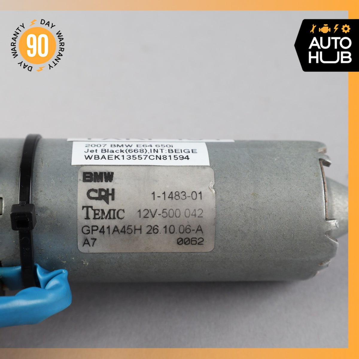BMW E64 650i 330Ci M3 Front Right Side Seat Angle Adjustment Motor OEM 71k - photo 9