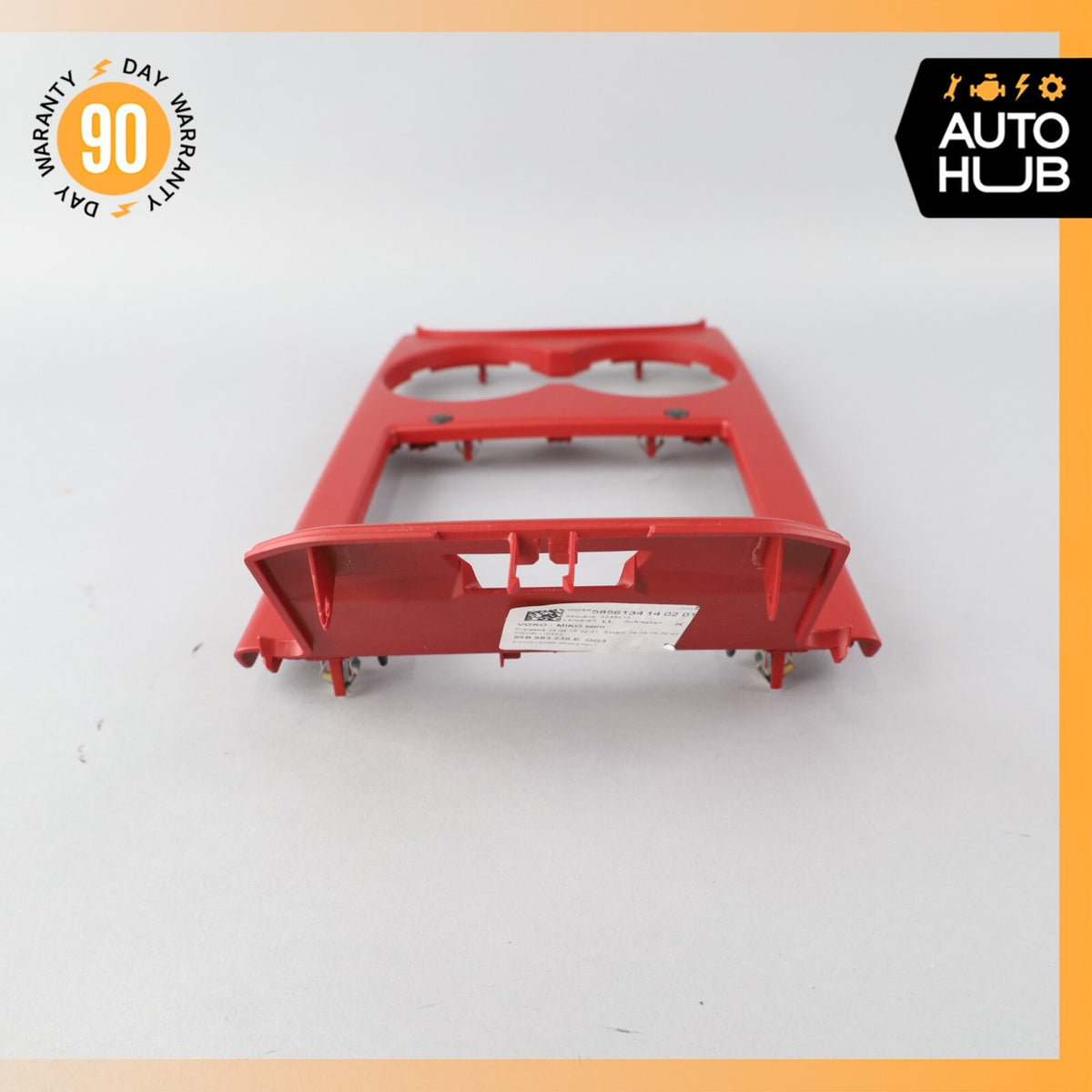 2015 Porsche Macan Turbo 95B Center Console Cupholder Compartment Bezel Red OEM - photo 5