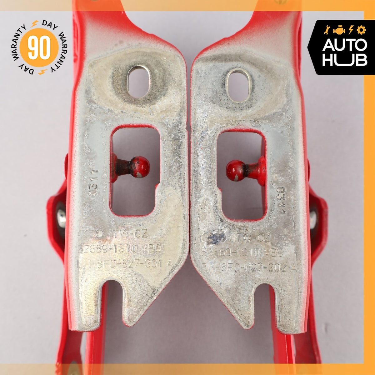 Audi A5 S5 Convertible Trunk Boot Left & Right Lid Hinge Set Red OEM - photo 11