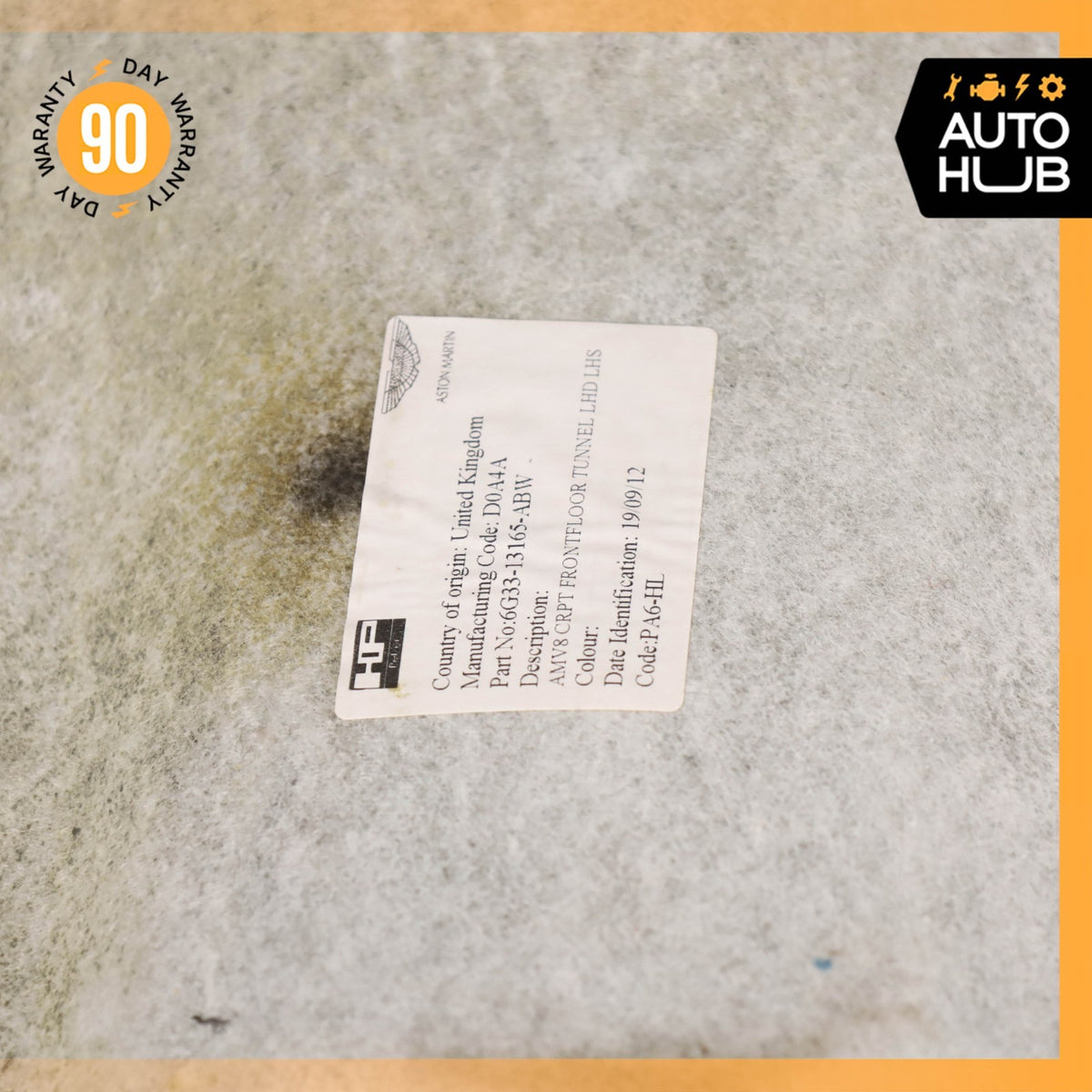 Aston Martin V8 Vantage Front Left Driver Side Floor Carpet Panel OEM 26k - photo 9
