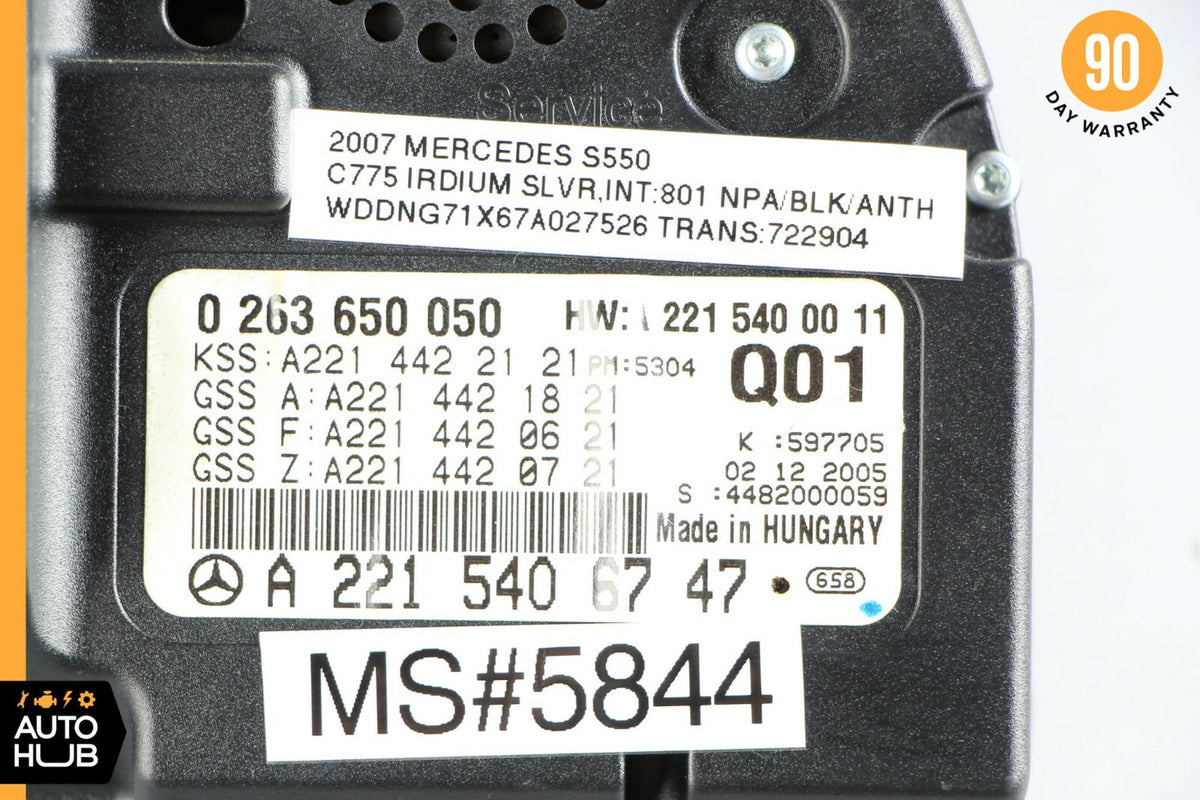 07-09 Mercedes W221 S550 CL550 Instrument Cluster Speedometer 2215406747 OEM - photo 12