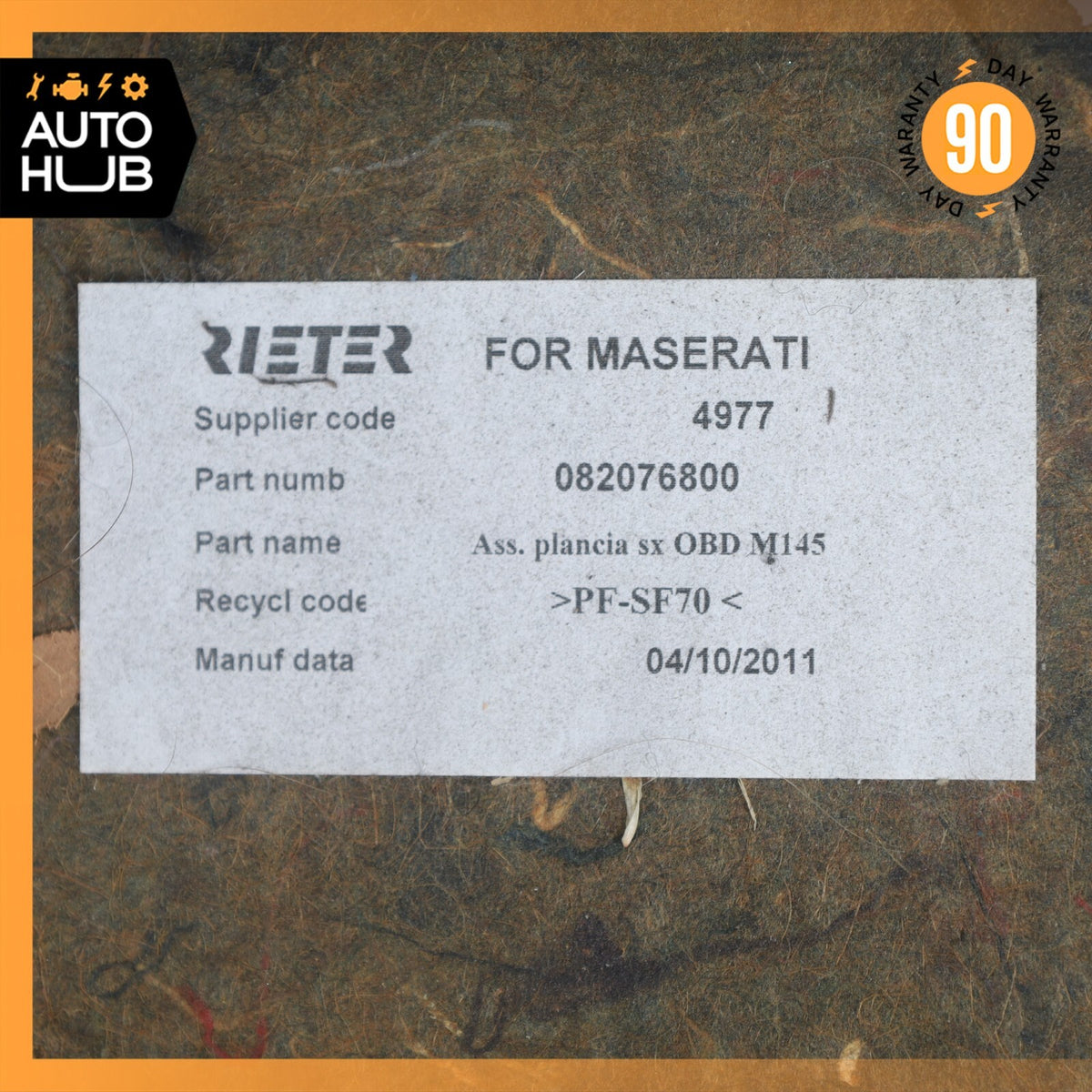 08-19 Maserati GranTurismo M145 Dashboard Soudproofing Foam Panel Left Side OEM - photo 13