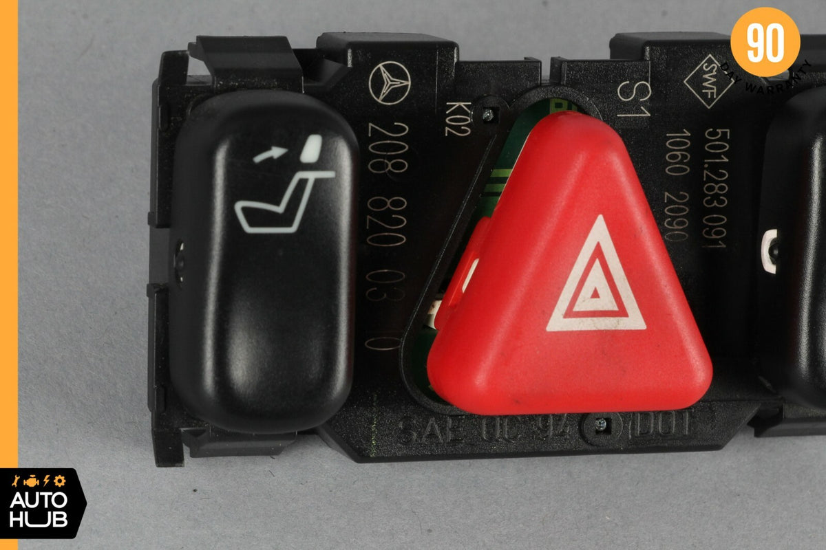 98-02 Mercedes W208 CLK320 E430 Hazard Door Lock Switch Control Panel OEM - photo 3