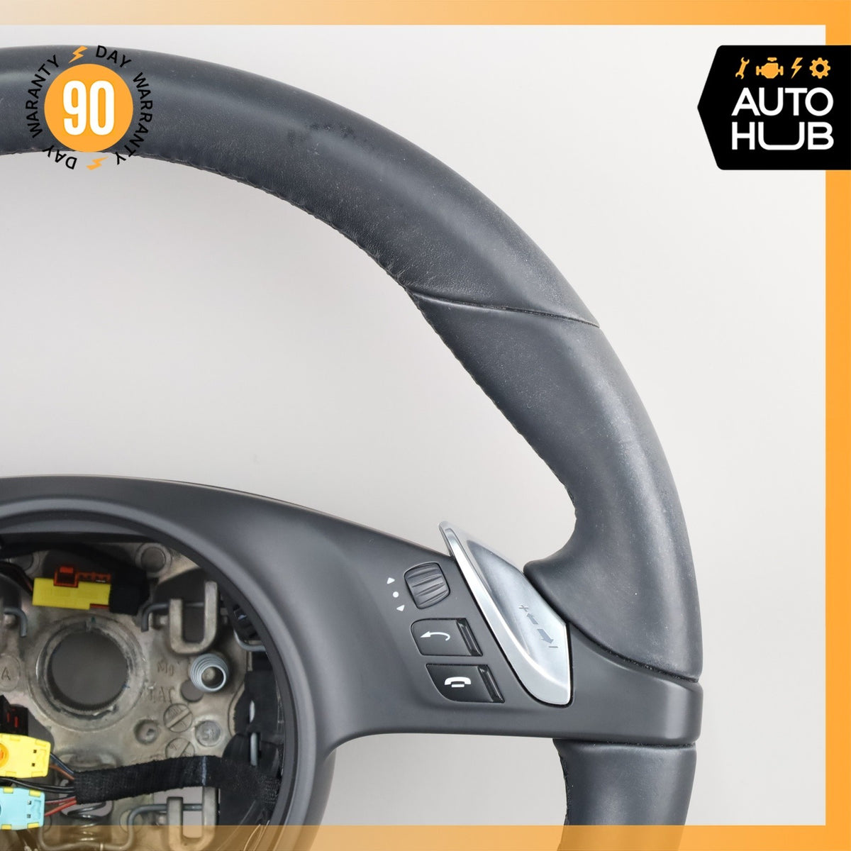 11-14 Porsche Cayenne 958 Steering Wheel w/ Paddle Shifters Black OEM - photo 3