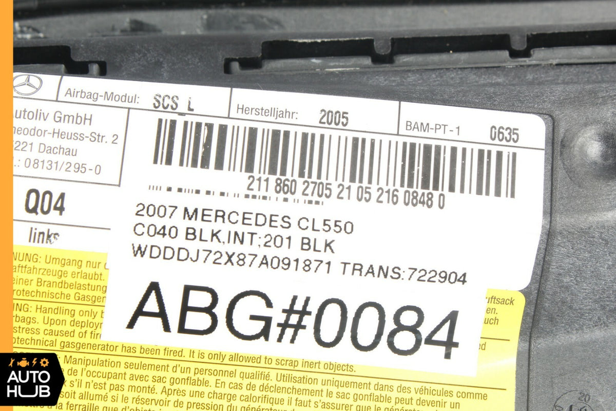 03-11 Mercedes W211 E500 CLS500 Front Left Driver Side Airbag Air Bag Black OEM - photo 6