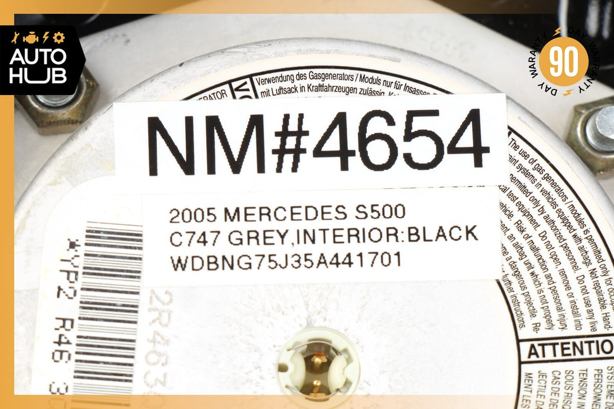 00-06 Mercedes W220 S500 CL500 Steering Wheel Air Bag Black 2204602498 OEM - photo 12