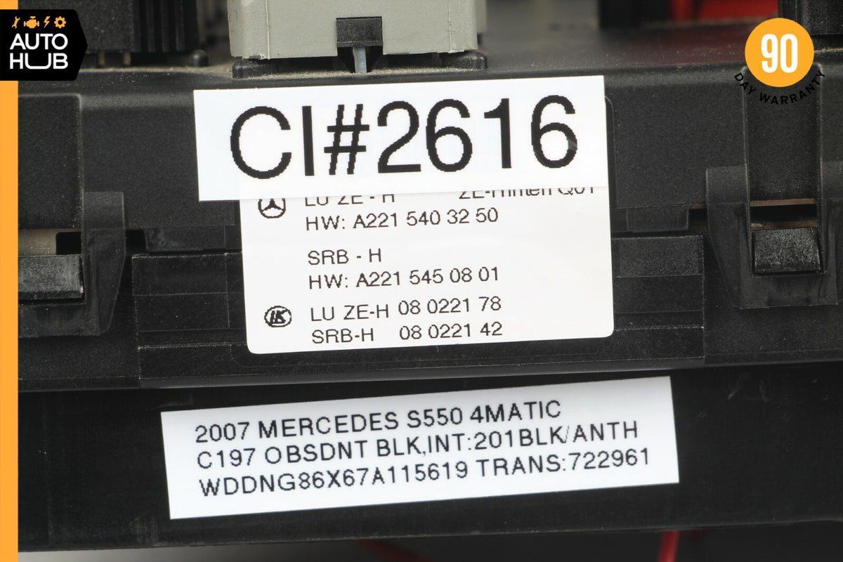 07-09 Mercedes W221 S550 CL550 S450 Rear Trunk Fuse Box 2215403250 OEM - photo 12