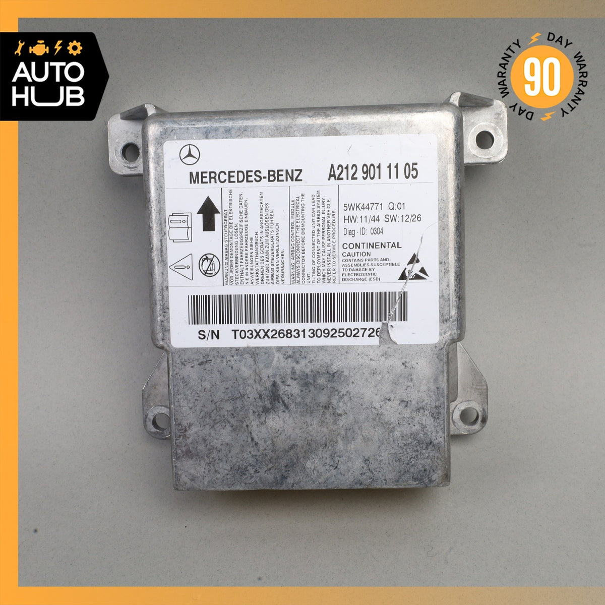 14-16 Mercedes W212 E250 Airbag Air Bag Sensor SRS Control Module OEM - photo 2