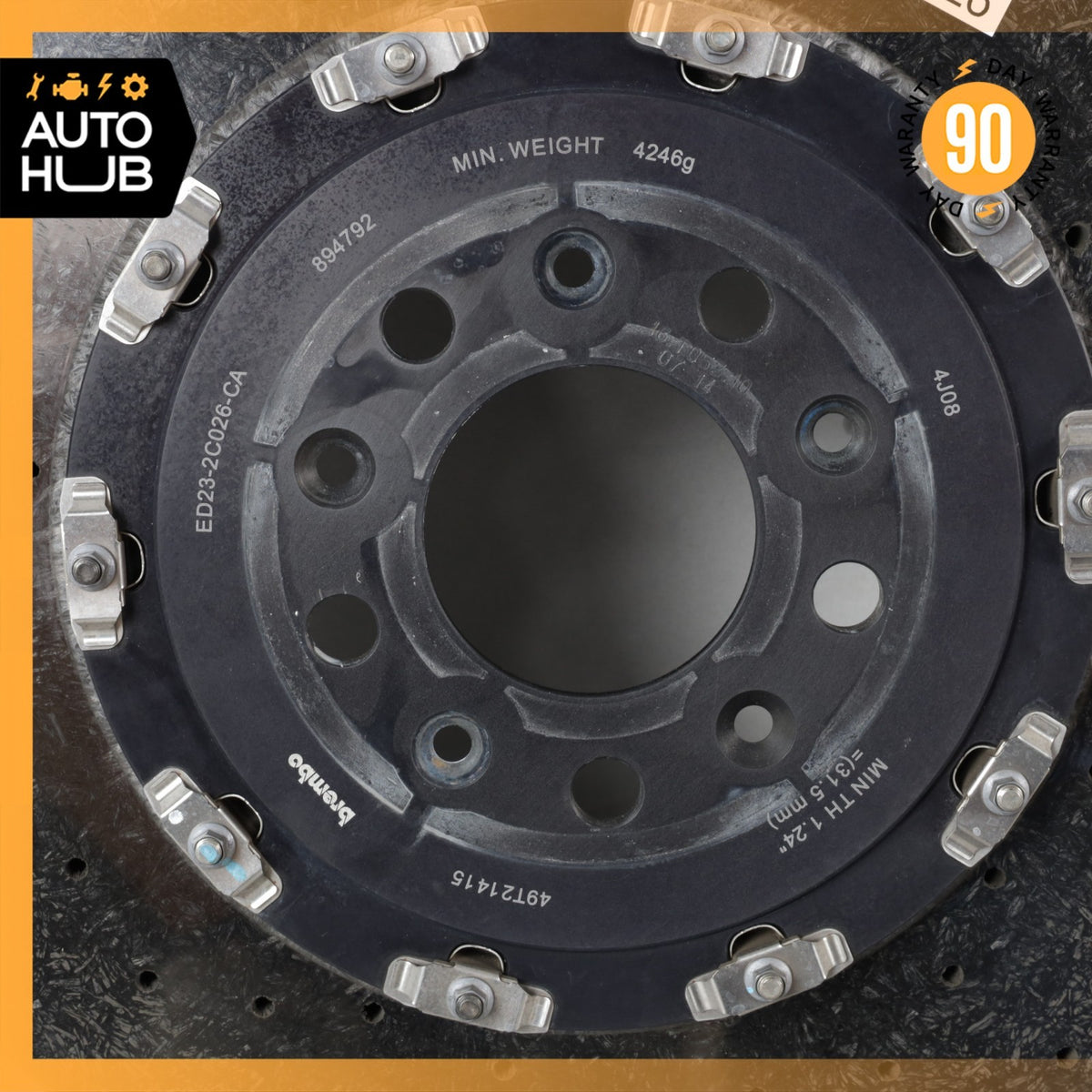 08-16 Aston Martin DB9 DBS Rear Carbon Ceramic Brake Rotor ED232C026CA OEM 22k - photo 23