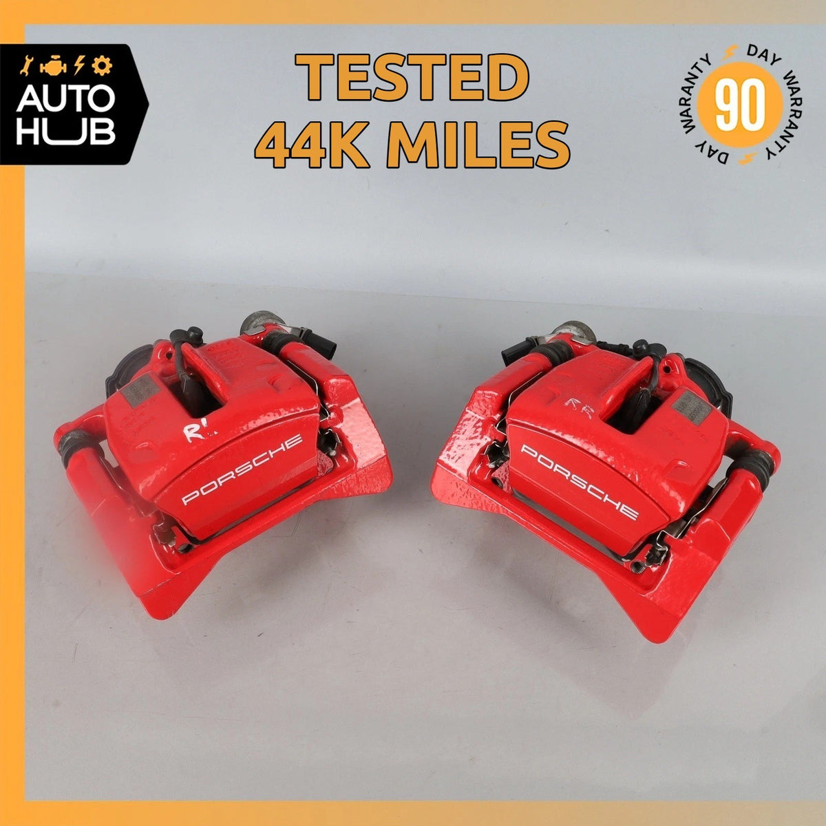 15-25 Porsche Macan 95B Rear Brake Calipers Left & Right Set w/ Actuator Red OEM - photo 1