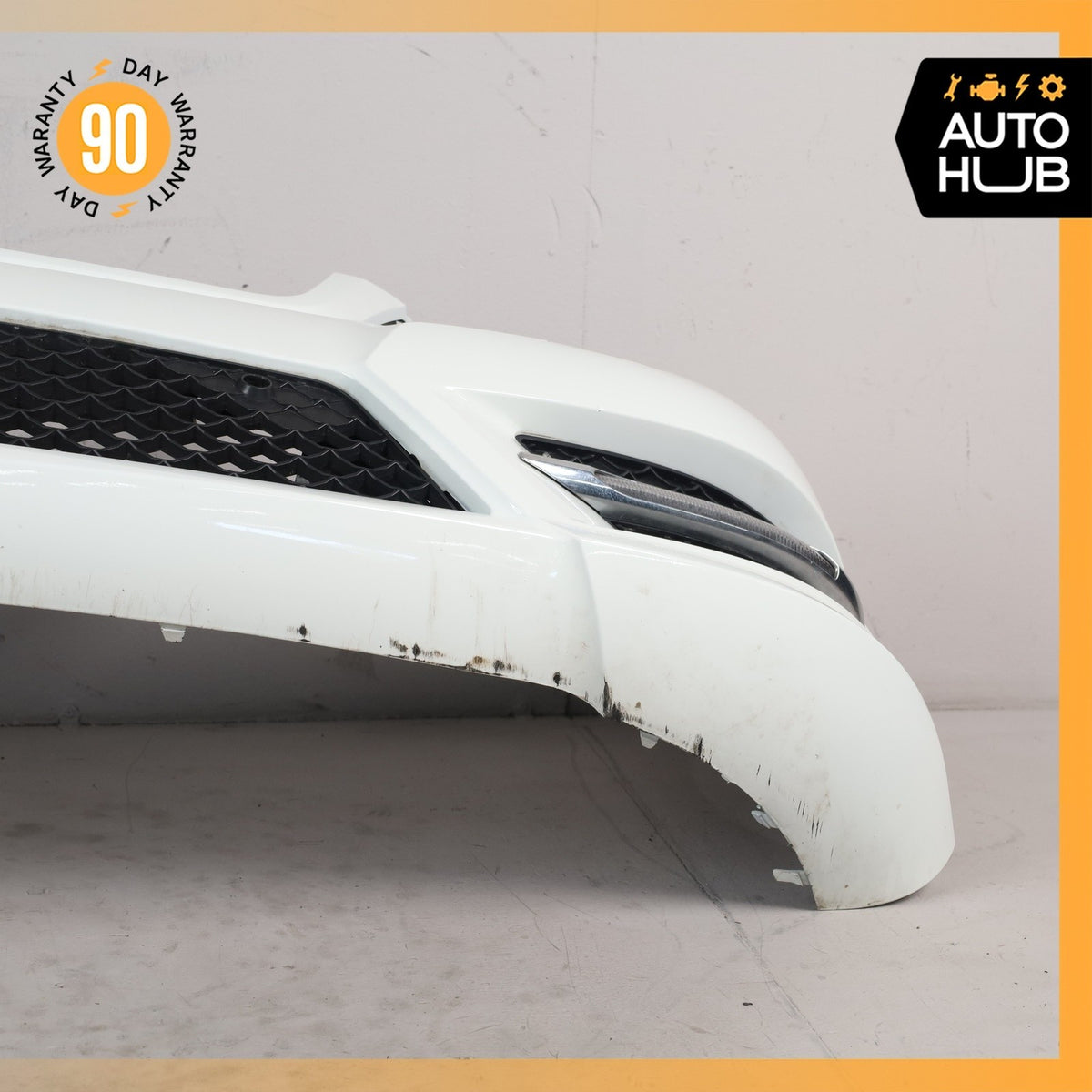 12-14 Mercedes W204 C250 C300 AMG Sport Front Bumper Cover Assembly White OEM - photo 15