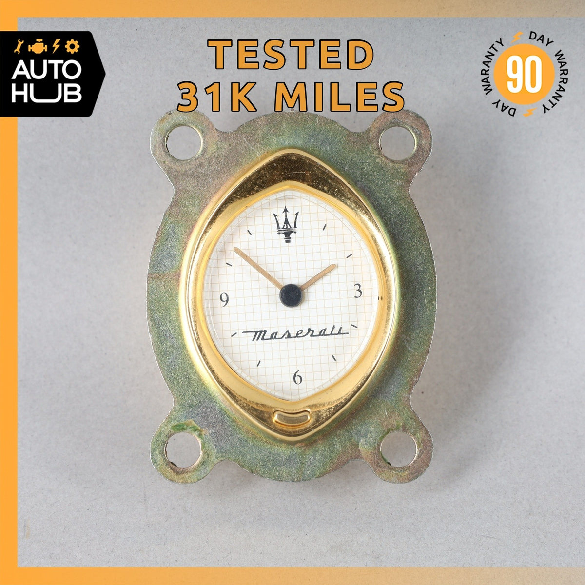 00-07 Maserati M138 4200 Coupe 3200 Center Dashboard Analog Gold Clock OEM 31k - photo 1