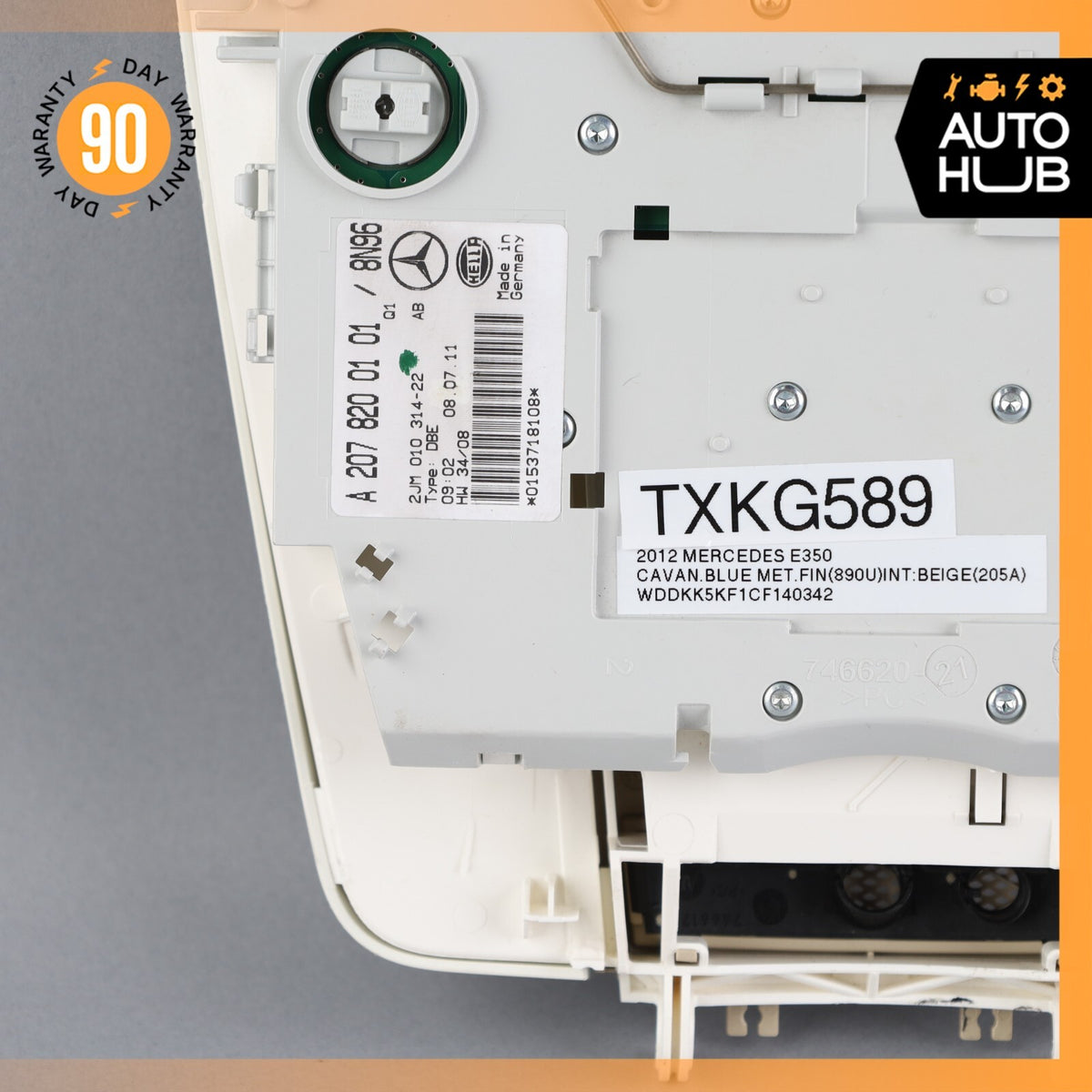 11-16 Mercedes W207 E350 E400 E550 Overhead Dome Light Lamp 2078200101 Beige OEM - photo 14