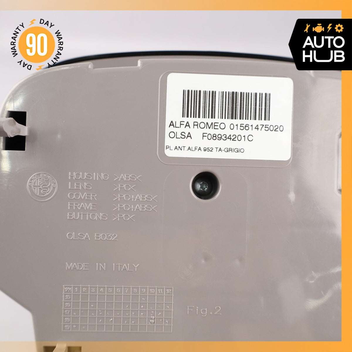 Alfa Romeo 952 Giulia Dome Light Overhead Map Lamp Light Black OEM - photo 14