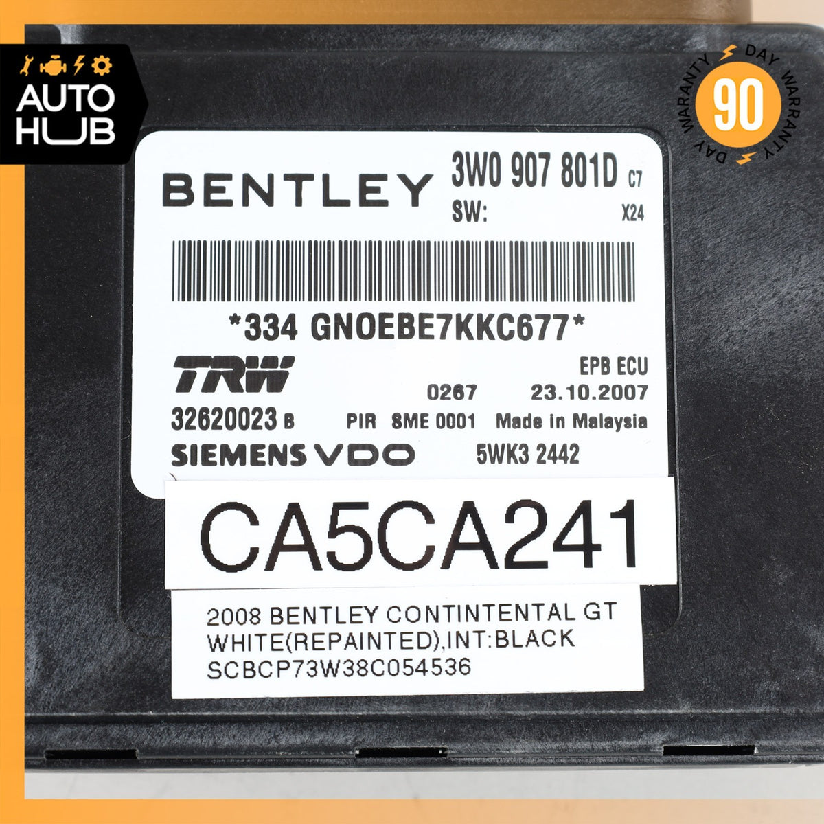 Bentley Continental GT Electronic Parking Brake Control Module OEM 87k - photo 7