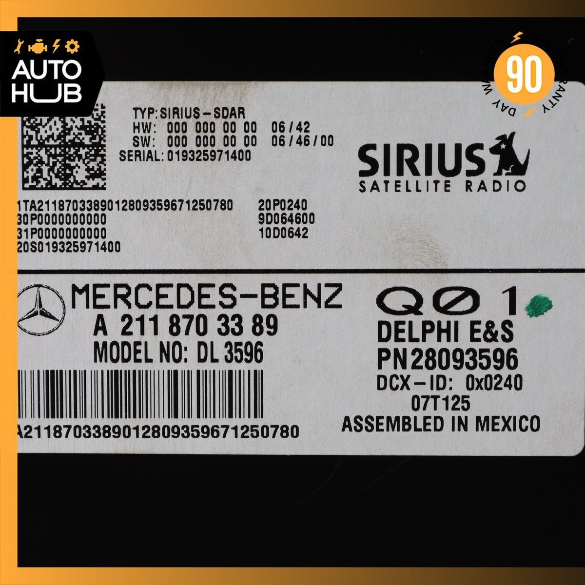 03-09 Mercedes W211 E350 CLK350 Sirius Satellite Radio Receiver 2118703389 OEM - photo 8