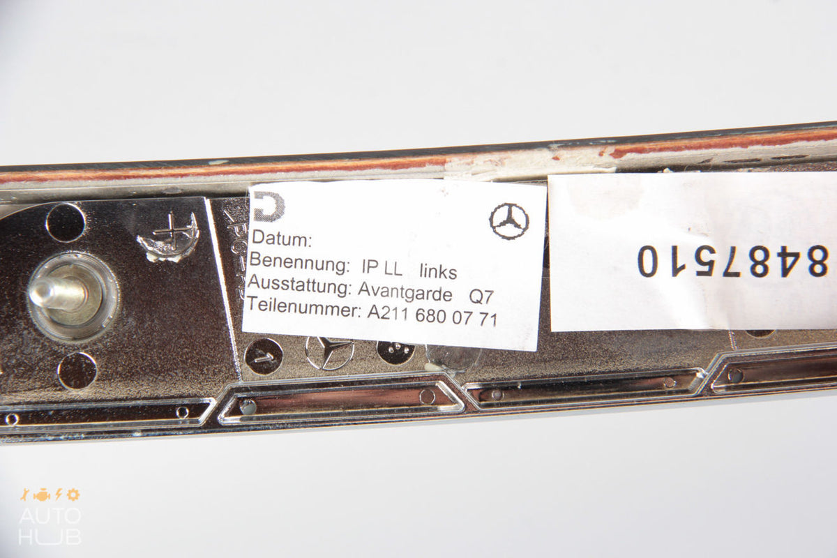 03-09 Mercedes W211 E350 E500 Dashboard Dash Left Molding Trim Wood OEM - photo 9