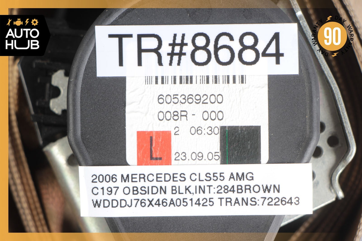 06-09 Mercedes W219 CLS55 E63 AMG Front Left Driver Side Seat Belt Beige OEM - photo 12