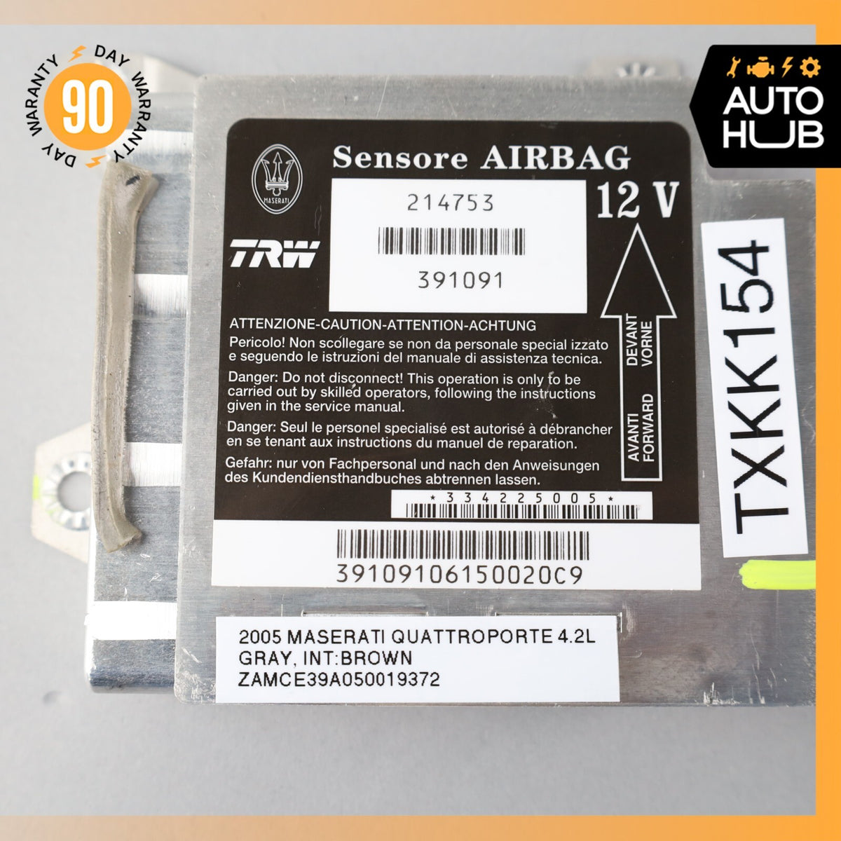 03-13 Maserati Quattroporte M139 Airbag Air Bag SRS Control Module Unit OEM - photo 7