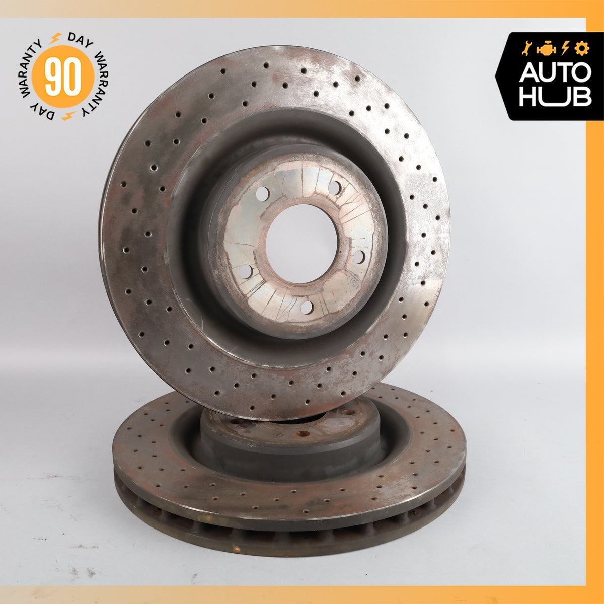 00-04 Aston Martin DB7 Front Brake Rotors Disc Left & Right Set OEM 38k - photo 3