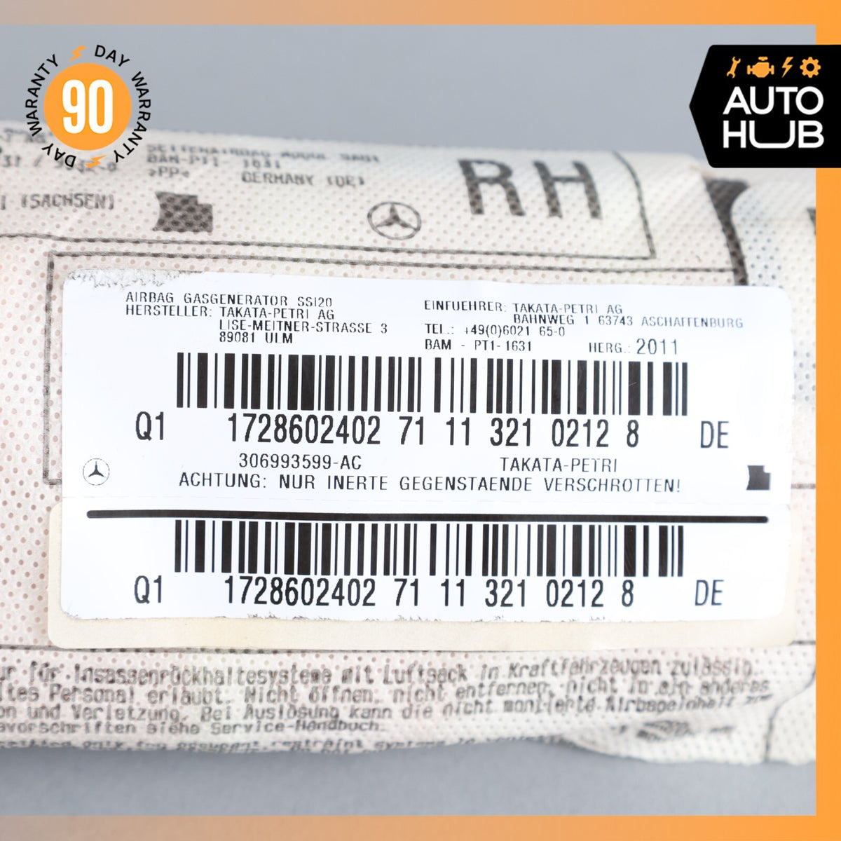 12-20 Mercedes R172 SLK250 SLC300 Front Right Seat Side Airbag Air Bag OEM 49k - photo 7