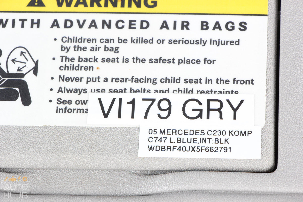 01-07 Mercede W203 C230 C320 Right Passenger Side Sunvisor Sun Visor Gray OEM - photo 8