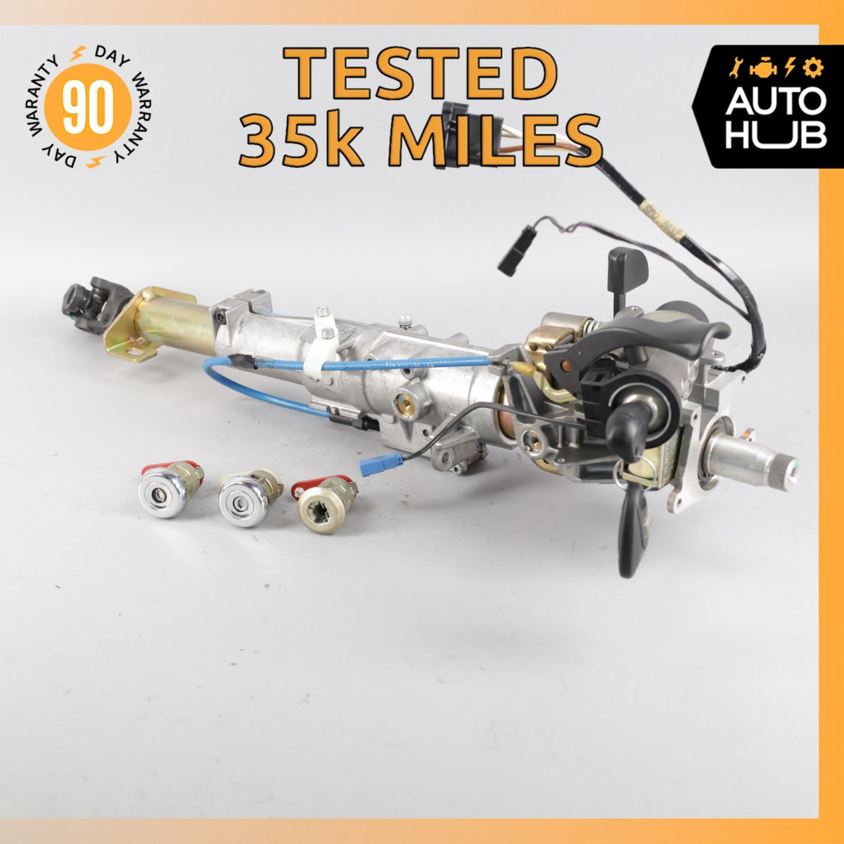 00-04 Aston Martin DB7 Vantage Steering Wheel Column w/ Lock Set OEM 35k - photo 1