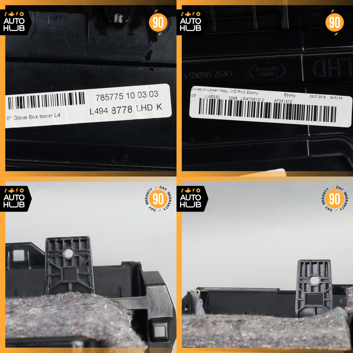 16-22 Range Rover Sport L494 L405 Lower Dashboard Glovebox Compartment Black OEM - photo 23