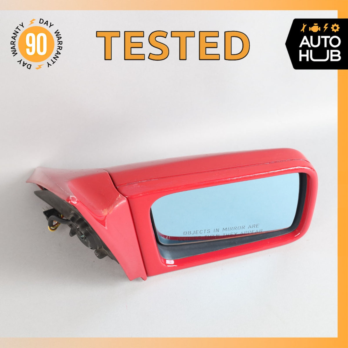 90-96 Mercedes R129 SL500 SL320 300SL Side View Door Mirror Right Side Red OEM - photo 1
