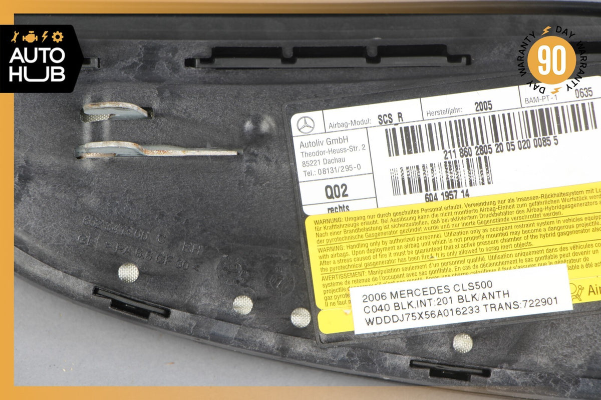 03-06 Mercedes W219 CLS500 E55 AMG Front Right Passenger Side Seat Airbag OEM - photo 8