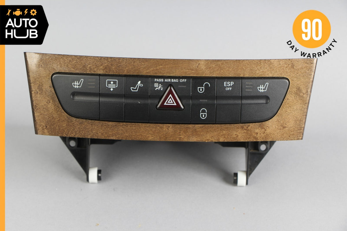 07-09 Mercedes W211 E350 CLS550 E63 AMG Hazard Switch Control Panel Wood OEM - photo 1