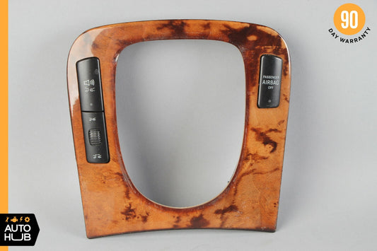 03-06 Mercedes W220 S55 S600 Center Console Shifter Distronic Bezel Trim Wood - photo 1