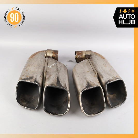03-06 Porsche Cayenne 955 Turbo Exhaust Mufflers Muffler Tips Set OEM - photo 1