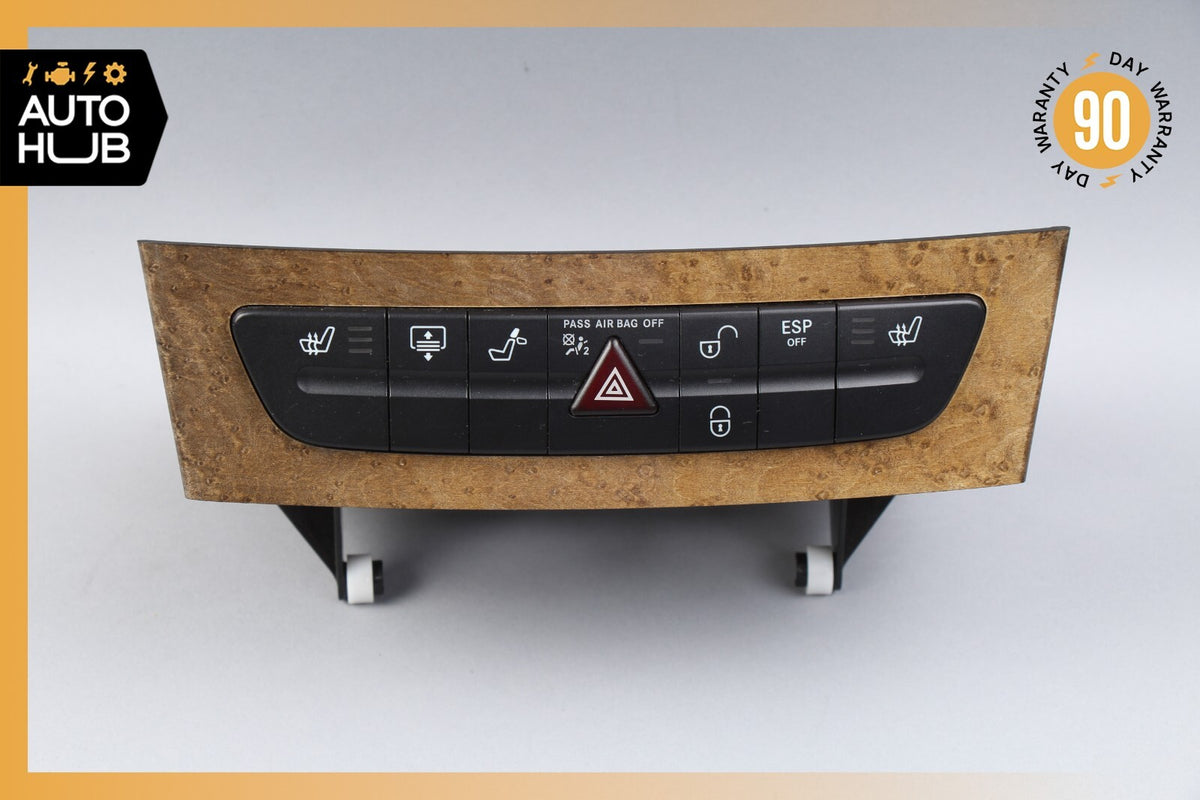 07-09 Mercedes W211 E350 CLS550 E63 AMG Hazard Switch Control Panel Wood OEM - photo 1