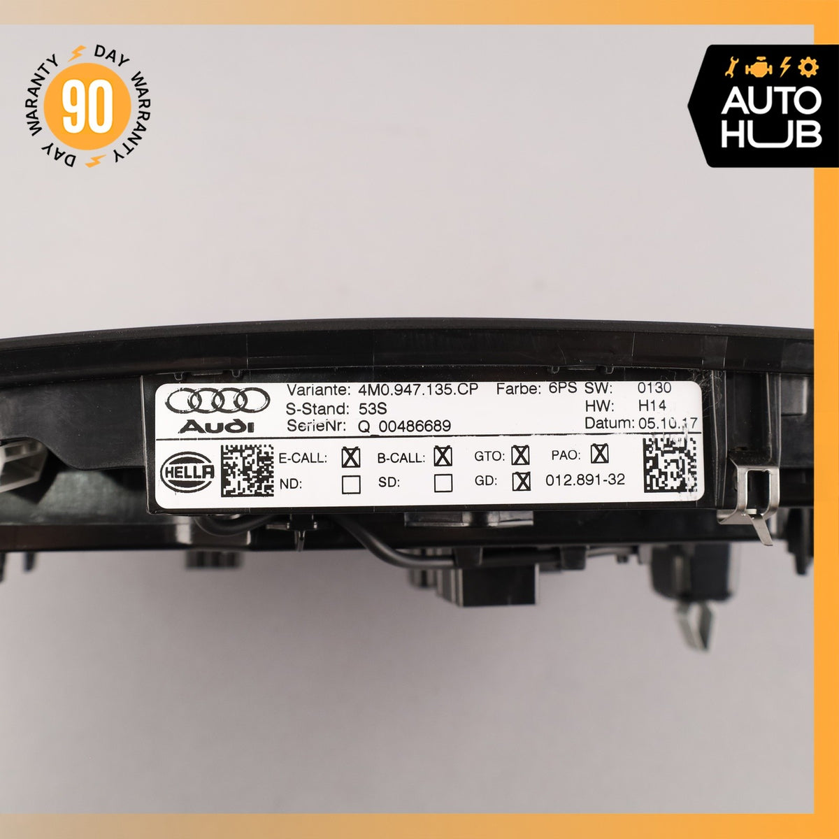 17-19 Audi 4M Q7 Front Overhead Domelight Lamp Switch Panel Black OEM 87k - photo 13