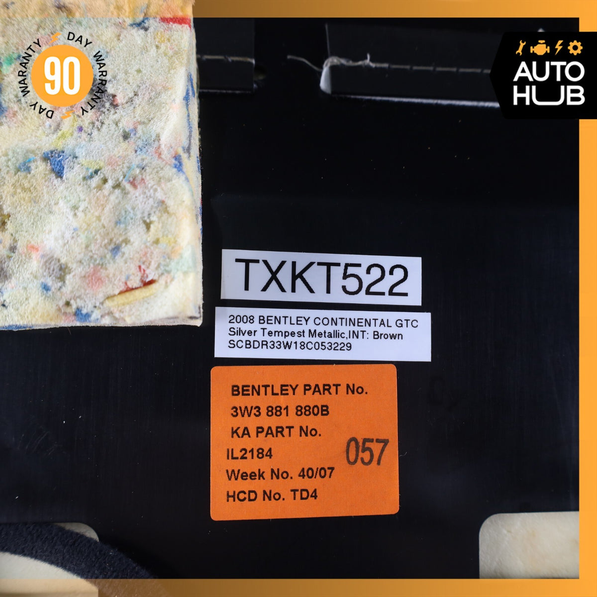 Bentley Continental GTC GT Front Right Side Seat Upper Back Cushion OEM 46k - photo 20