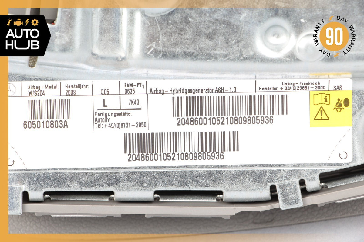 08-15 Mercedes W204 C300 GLK350 Seat Airbag Air Bag SRS Front Left Gray OEM - photo 11