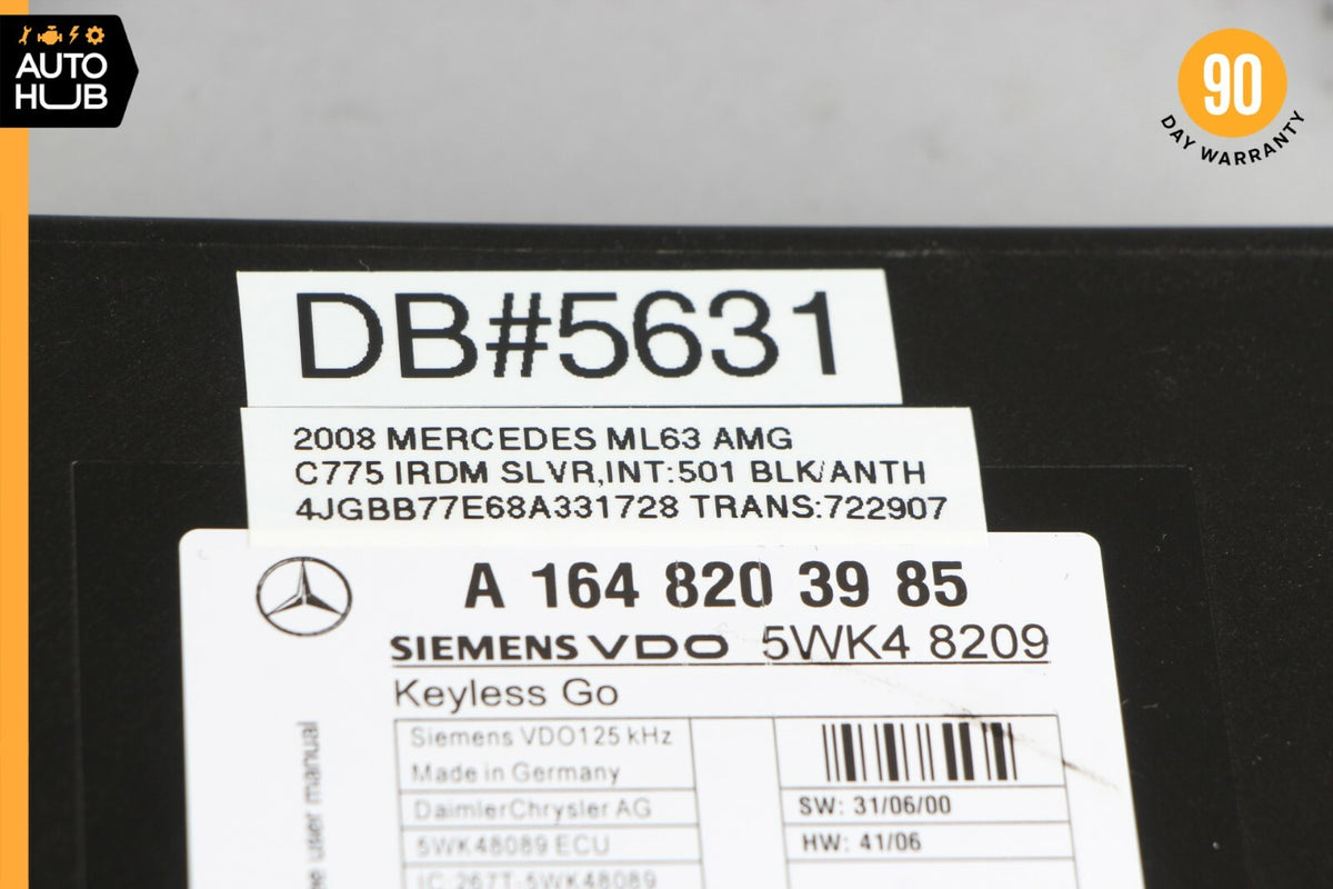 06-12 Mercedes W164 ML63 AMG GL450 Keyless Go Control Module 1648203985 OEM - photo 8