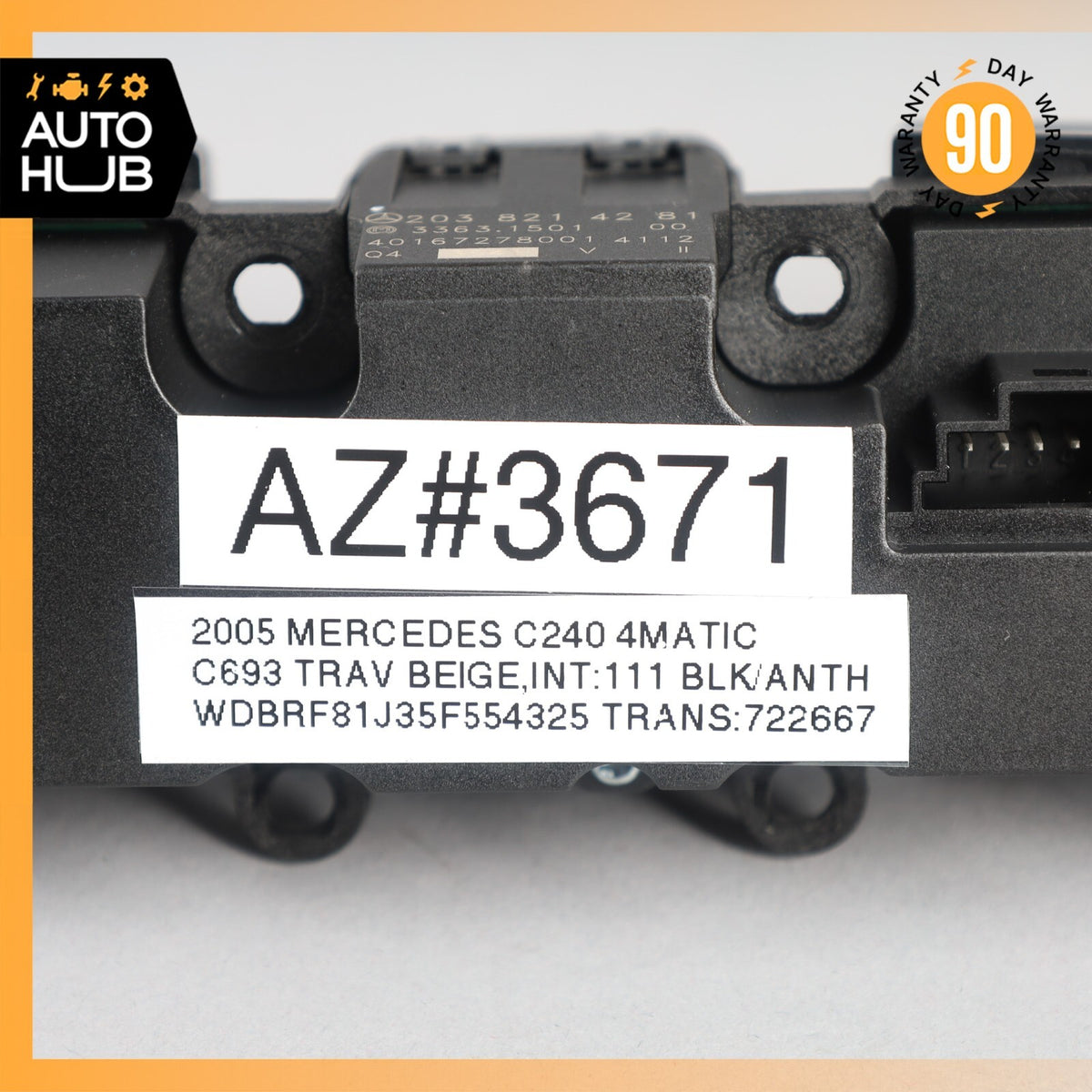 05-07 Mercedes W203 C240 C320 C280 Hazard Light Door Lock Control Panel OEM - photo 12
