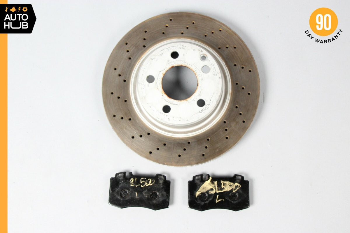 03-06 Mercedes R230 SL500 Front Brake Rotor Disc Set of 2 With Pads OEM - photo 4