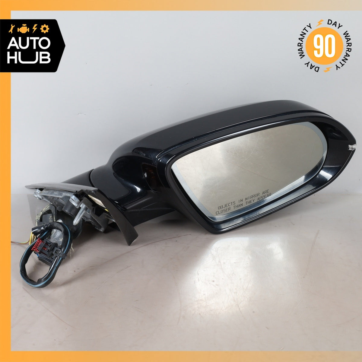 11-18 Audi D4 A8 S8 Front Right Side Rear View Mirror w/ Blind Spot Black OEM - photo 3