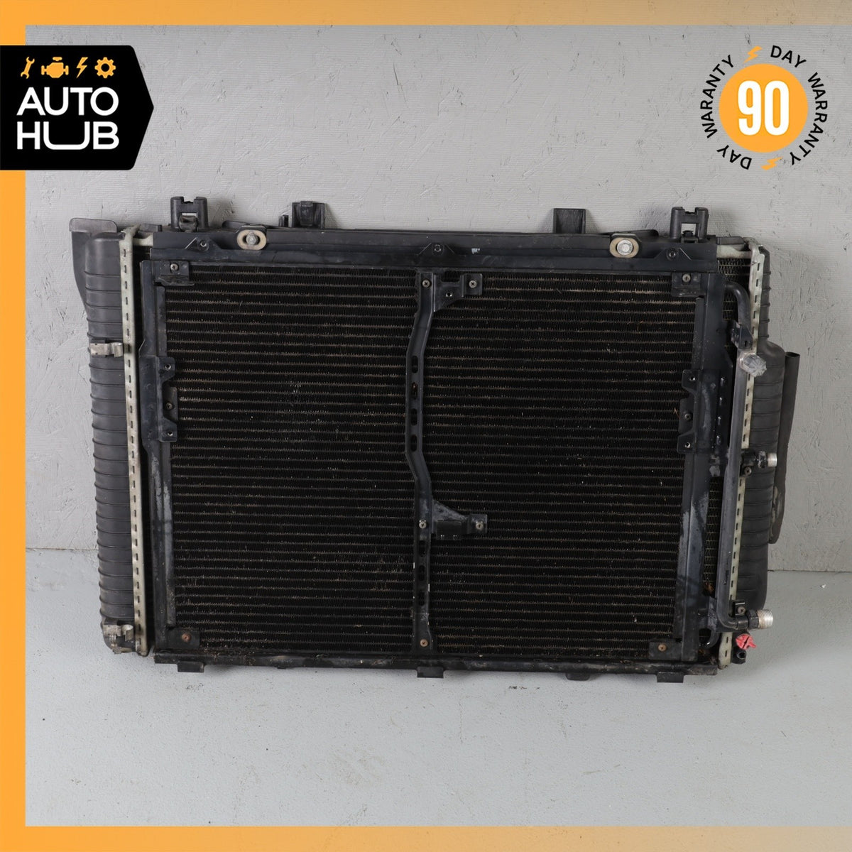 92-93 Mercedes W140 300SE Engine Water Cooling Radiator A/C Condenser Cooler OEM - photo 3