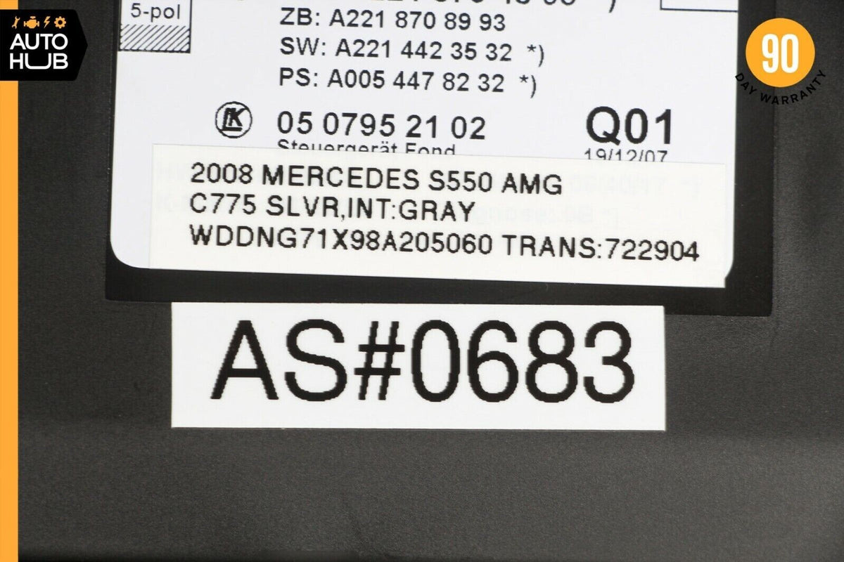 07-13 Mercedes W221 S550 S400 Rear Right or Left Side Door Control Module OEM - photo 12
