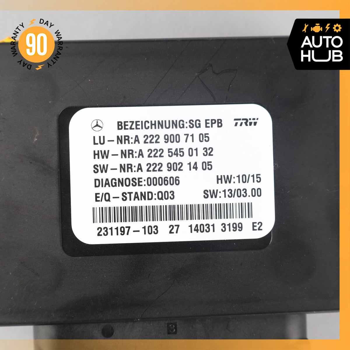 14-17 Mercedes W222 S550 S600 S63 Electronic Parking Brake Control Module OEM - photo 4